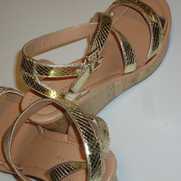 Gold Cork Wedge Sandal - Picture 7 of 16